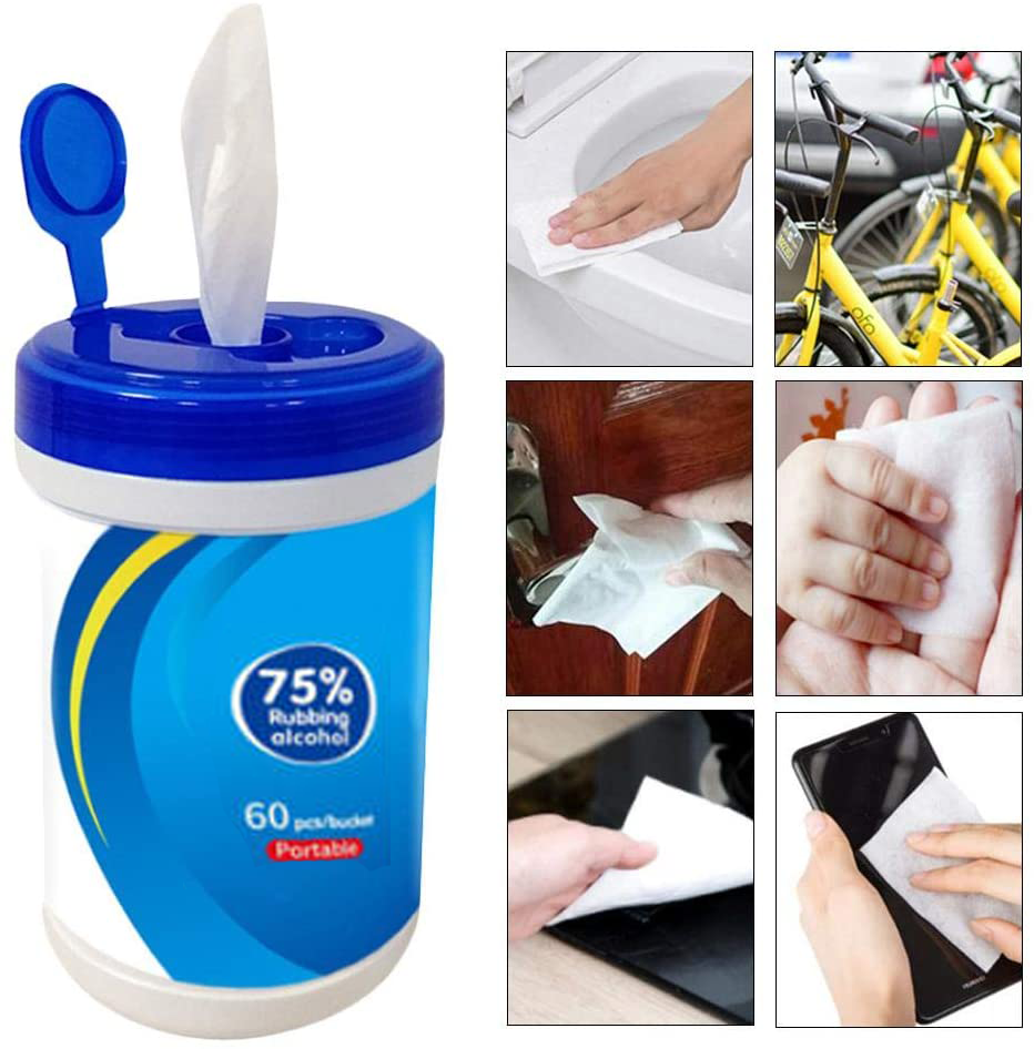 60Pcs/Pack 75% Alcohol Wet Wipes Disinfection Portable Alcohol Swabs Pads