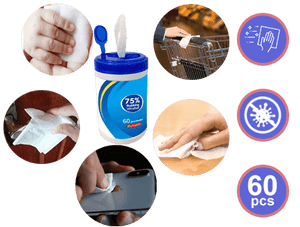 60Pcs/Pack 75% Alcohol Wet Wipes Disinfection Portable Alcohol Swabs Pads